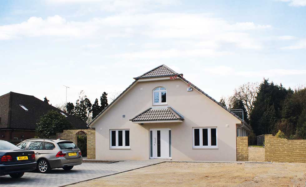 hanse haus package home bungalow with pale render