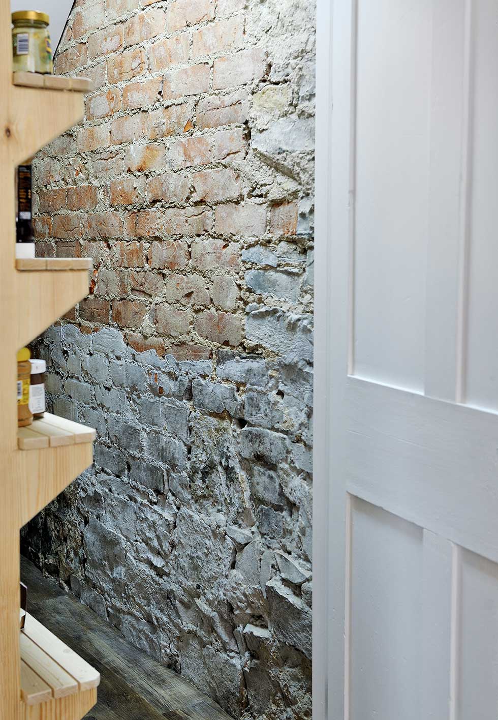wooden larder in kitchen-diner extension