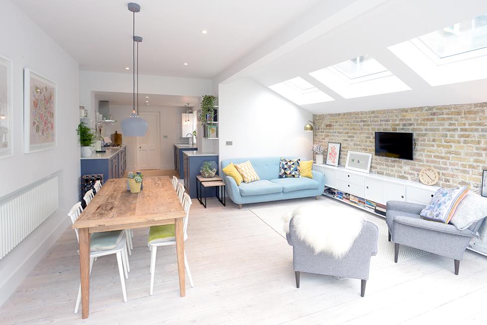 London flat extension open plan kitchen living dining