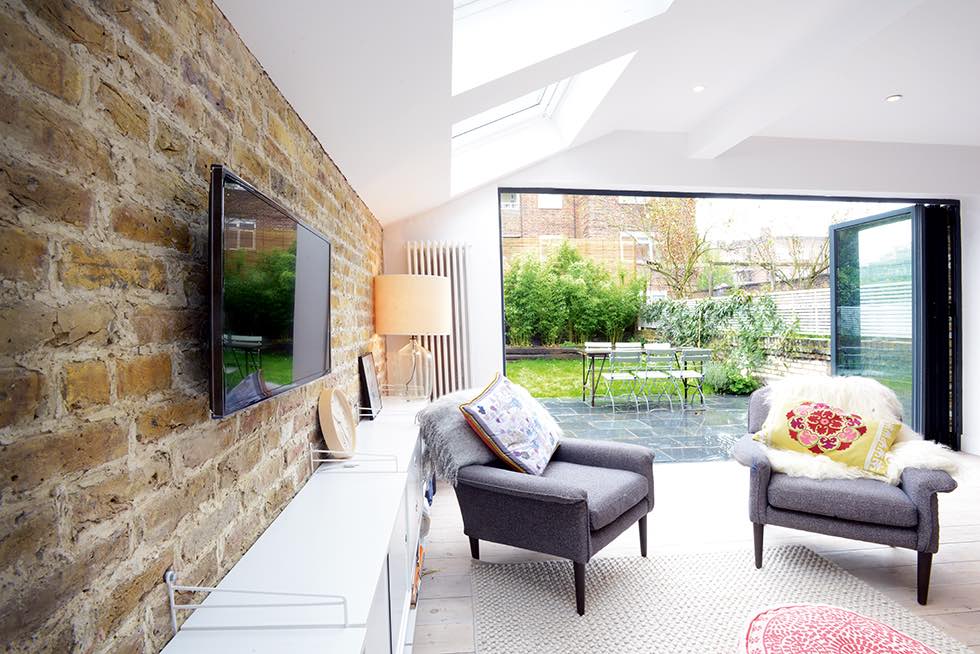 London flat extension open plan seating