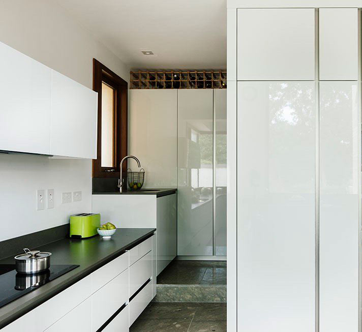 wine rack in an architectural kitchen extension