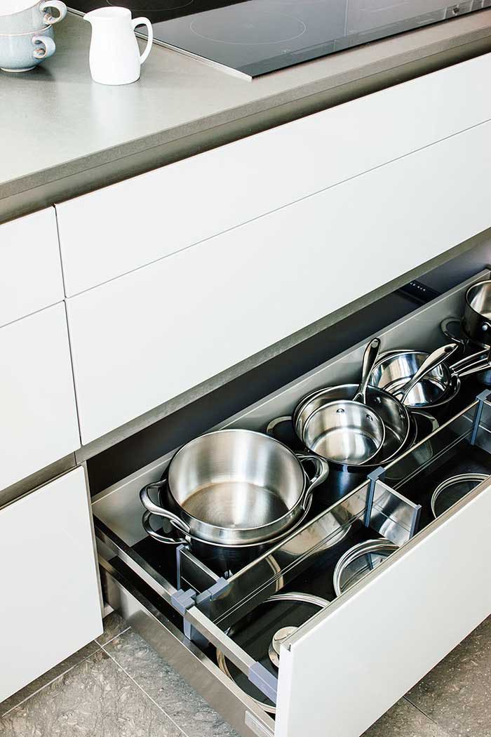 smart storage in an architectural kitchen extension