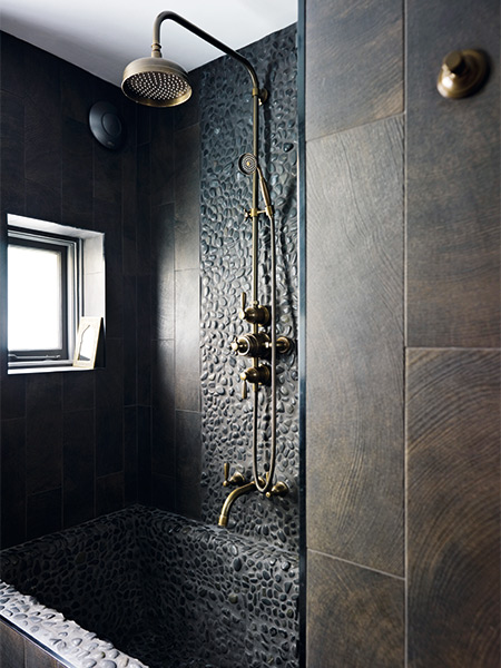 Dramatic black bathroom makeover