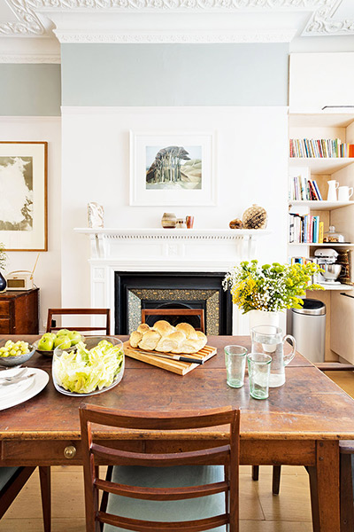 Dining room in a Victorian flat renovation