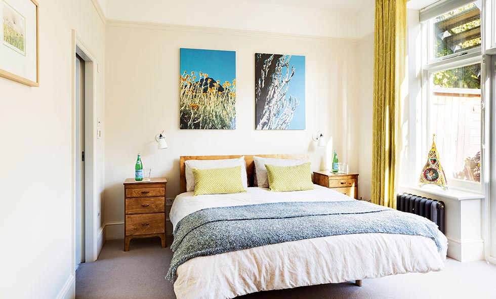 master bedroom in a Victorian flat renovation