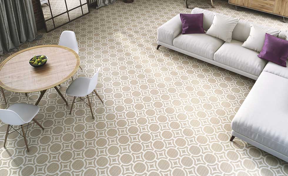 Egypt cotton beige patterned carpet