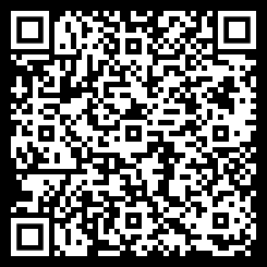 Schwarzer und weißer QR-Code mit einem quadratischen Muster, der zum Scannen und für den Zugriff auf digitale Informationen verwendet wird. Der QR-Code ist auf einem weißen Hintergrund zentriert.