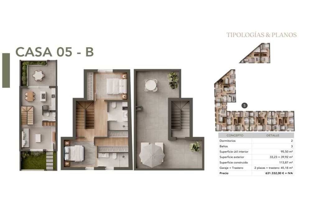 Plano de 2 dormitorios