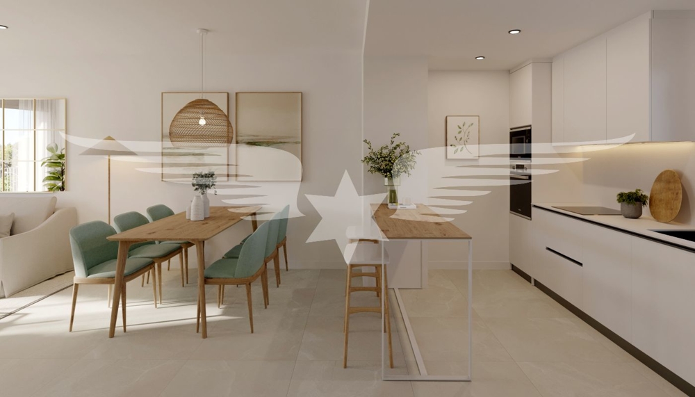 Dining area with open kitchen