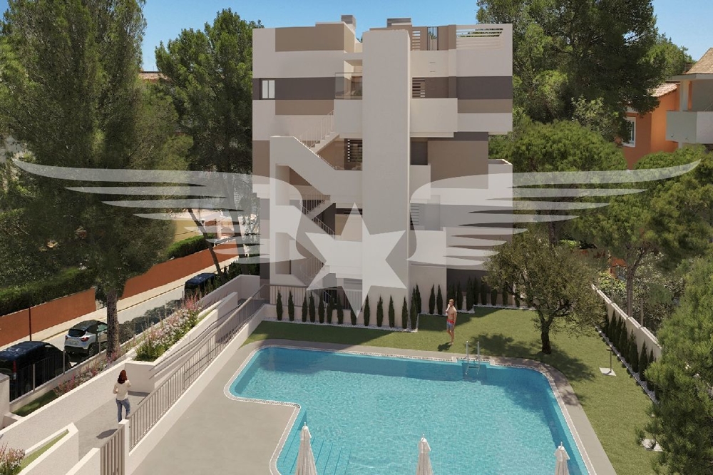 Vista exterior con piscina