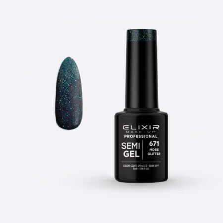 Elixir Semi Gel #671 Moss Glitter 5 ml