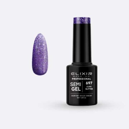 Elixir Semi Gel #697 Lilac Glitter 5 ml