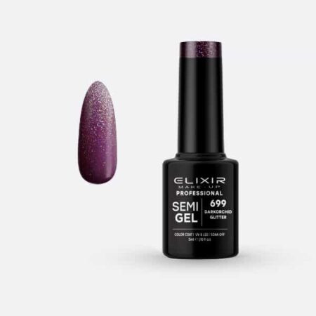 Elixir Semi Gel #699 Darkorchid Glitter 5 ml