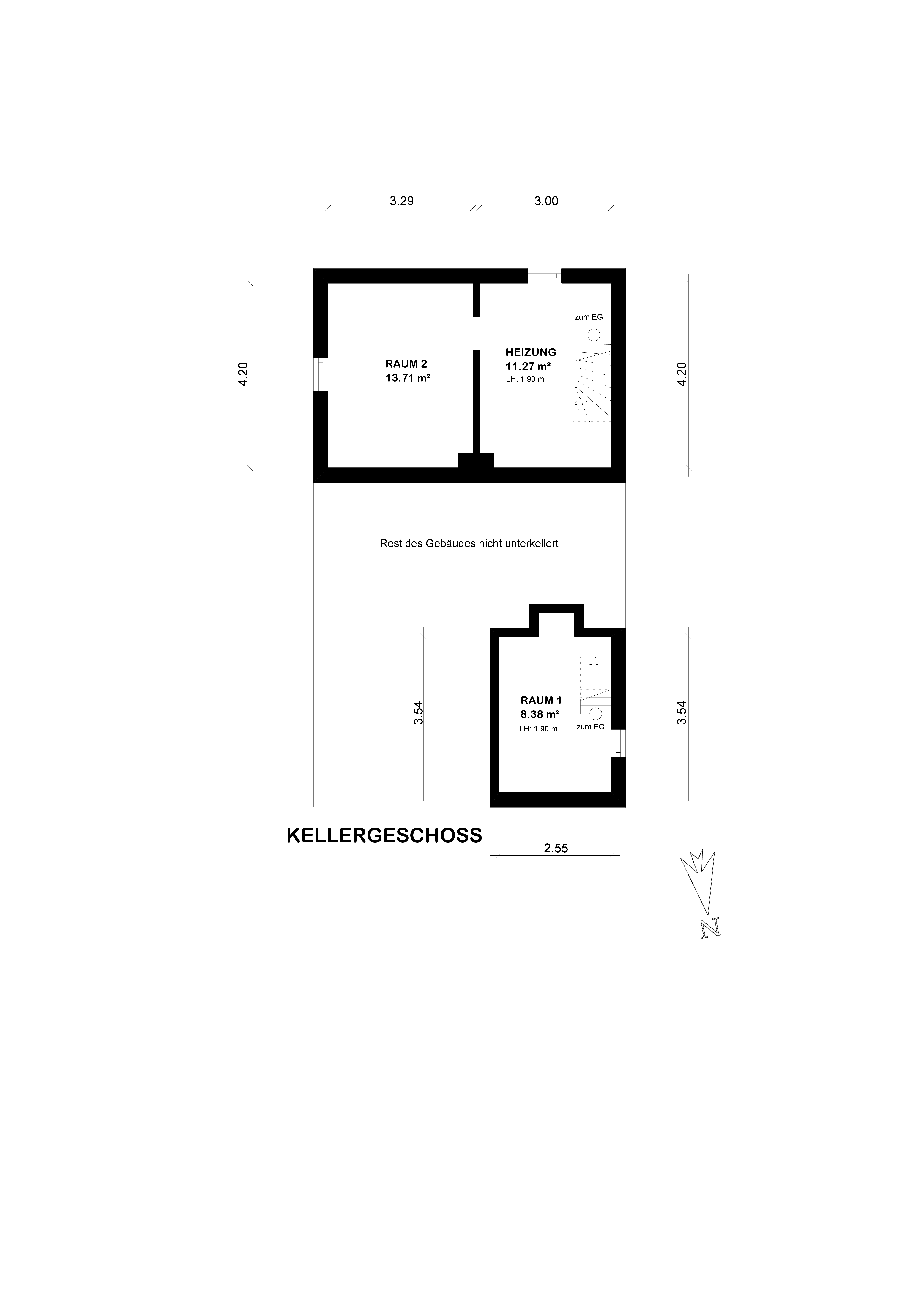 Charmantes Einfamilienhaus mit großem Garten — Grundriss 25-20574-GR-KG