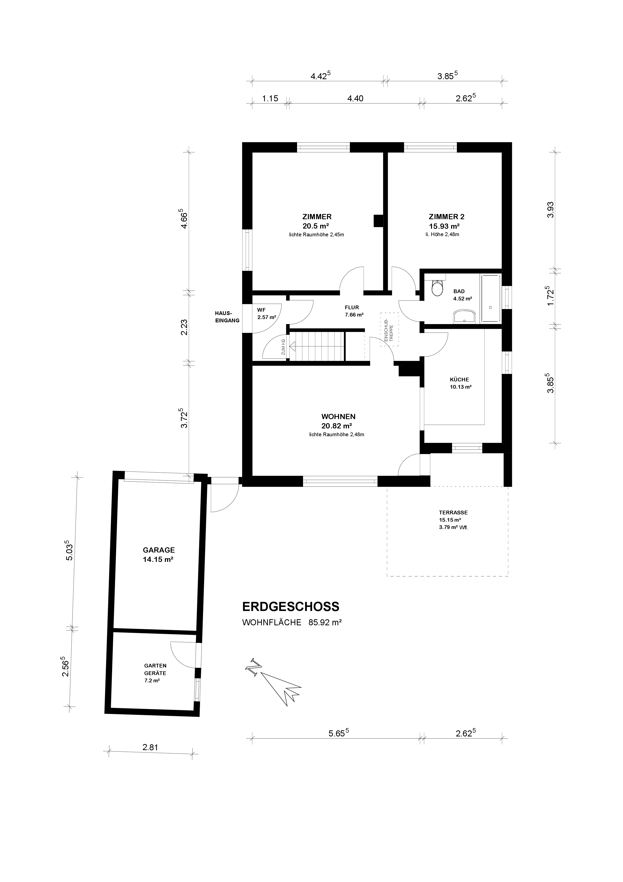 Ebenerdiger Bungalow mit Garten – die perfekte Alternative zur Eigentumswohnung — Grundriss Grundriss EG
