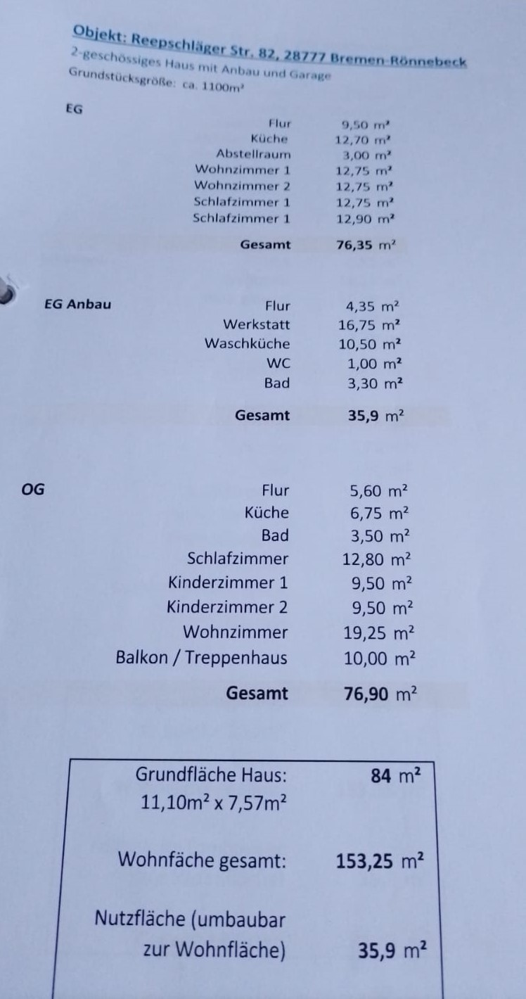 Zweifamilienhaus mit großem Grundstück — Grundriss Wohnfläche