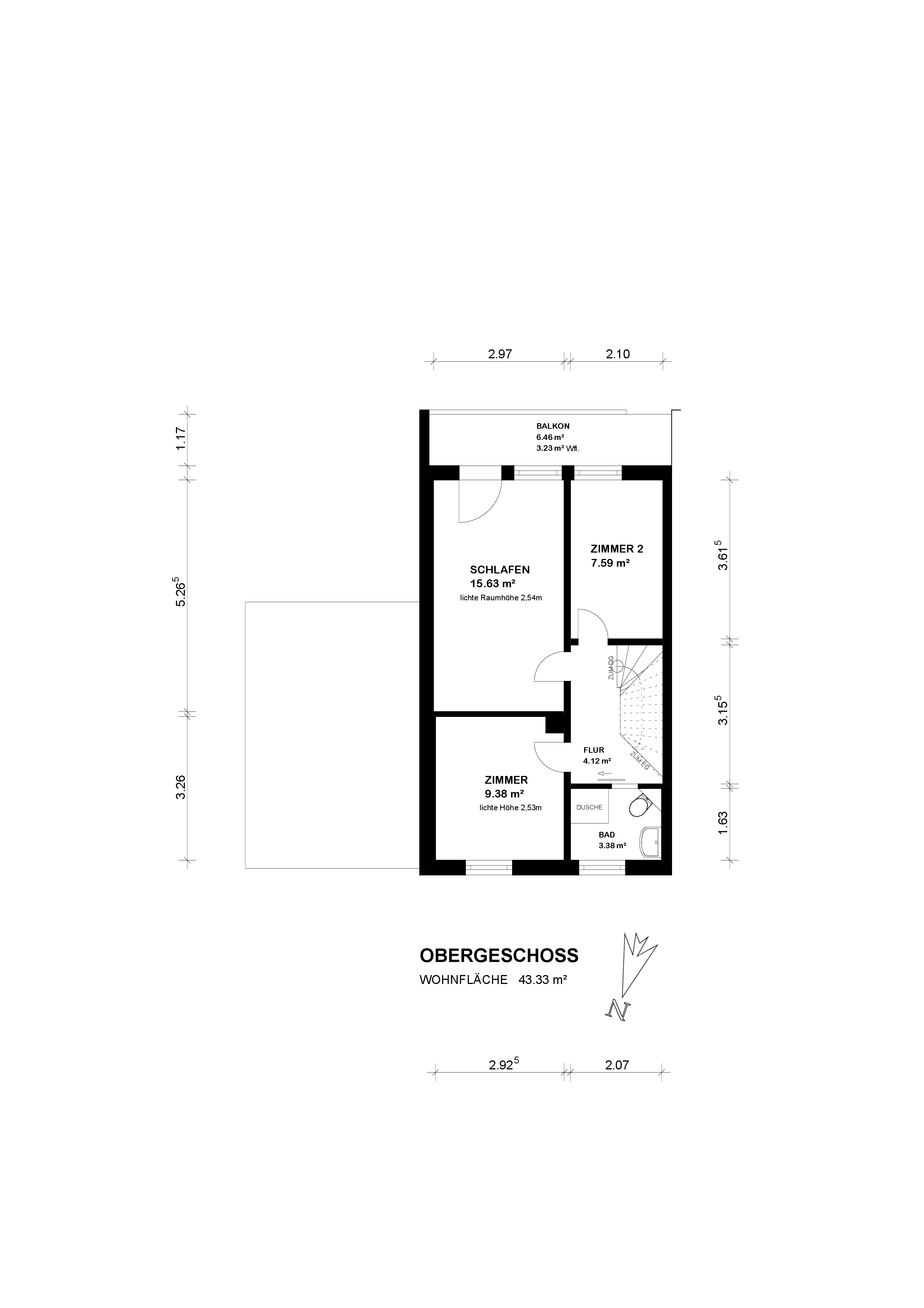 Delmenhorst: Doppelhaus mit zwei Einheiten auf 897 m² Grundstück — Grundriss OG