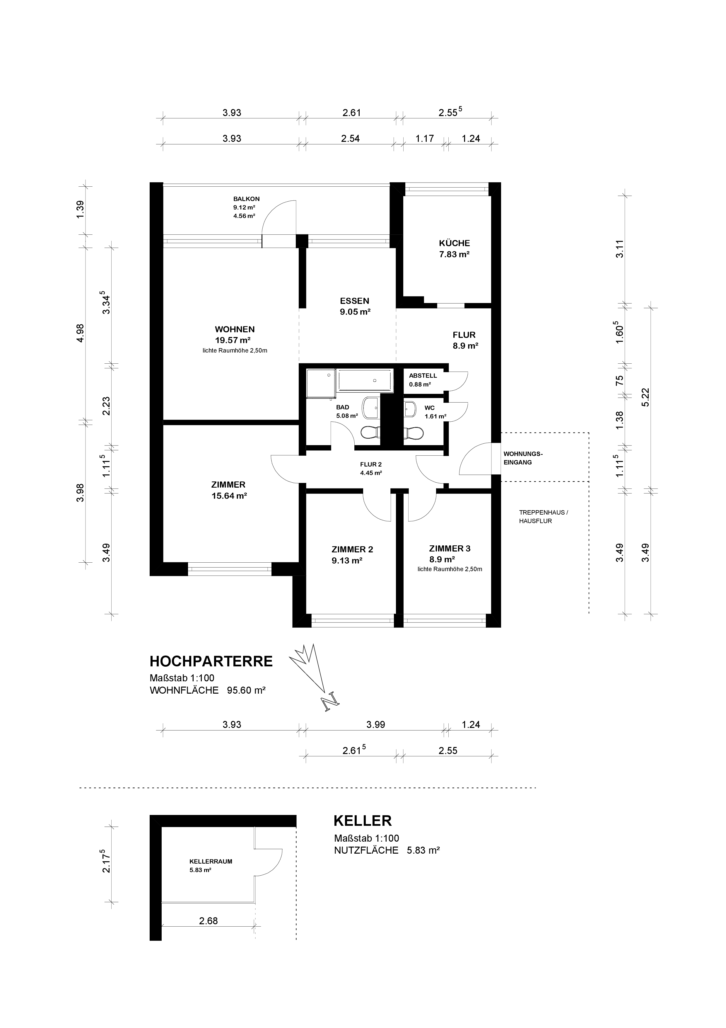 4-Zimmerwohnung mit Weserblick — Grundriss Grundriss