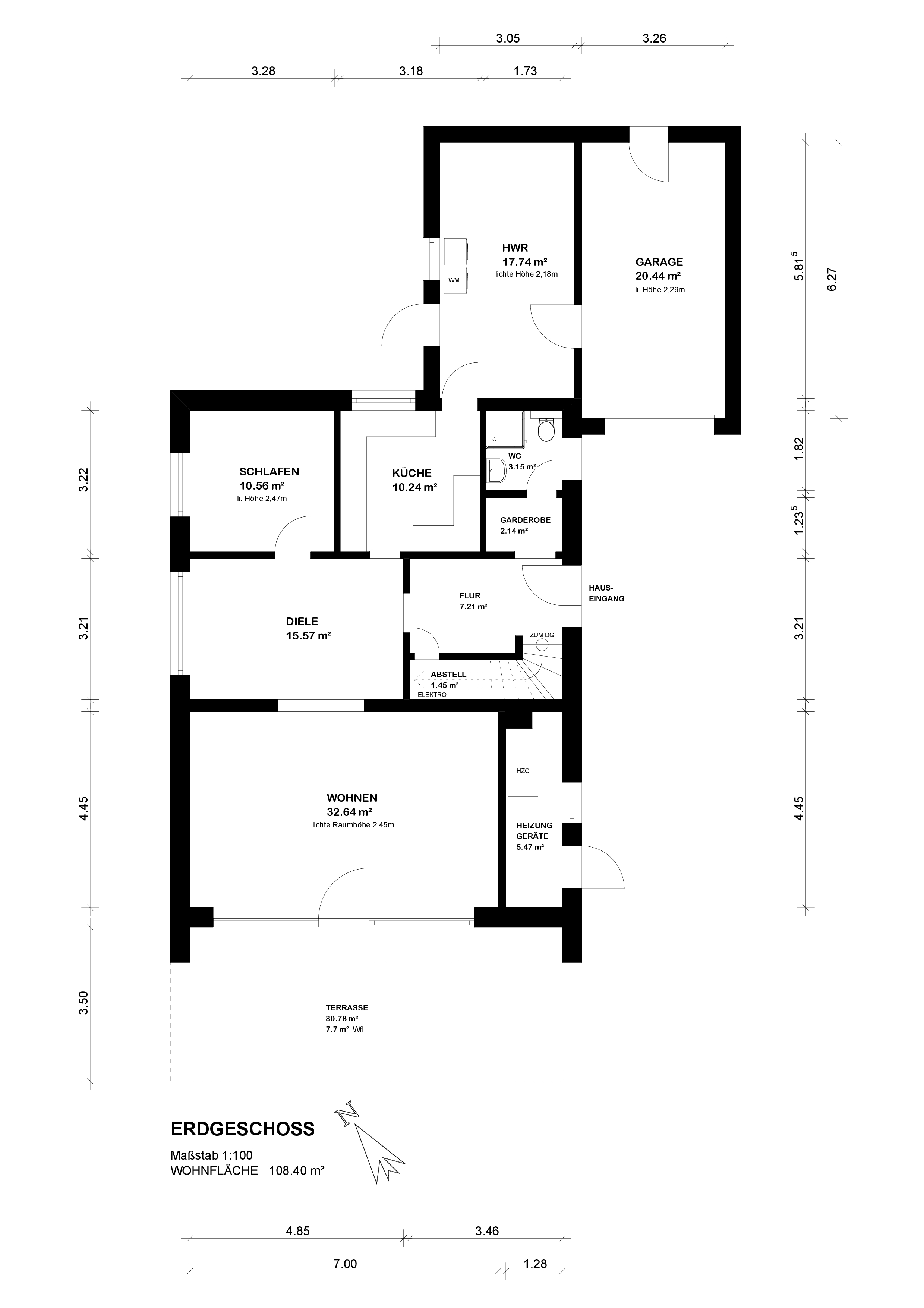 Charmantes Haus in direkter Feldlage — Grundriss EG