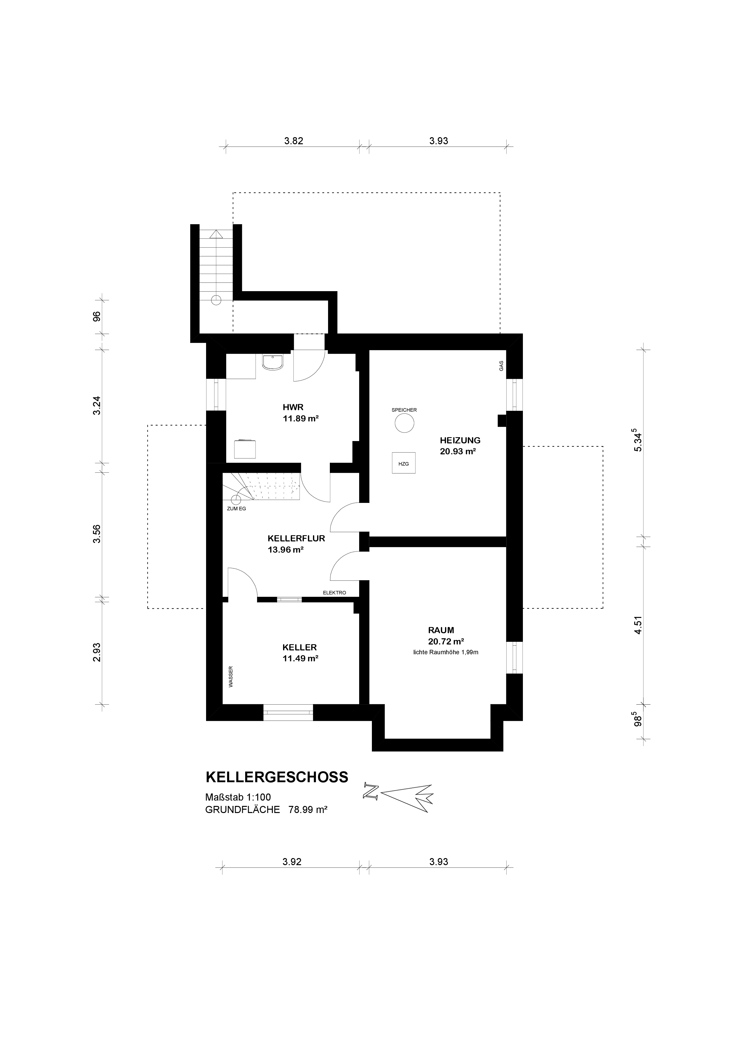 Großzügiges Einfamilienhaus in attraktiver Lage — Grundriss KG-1