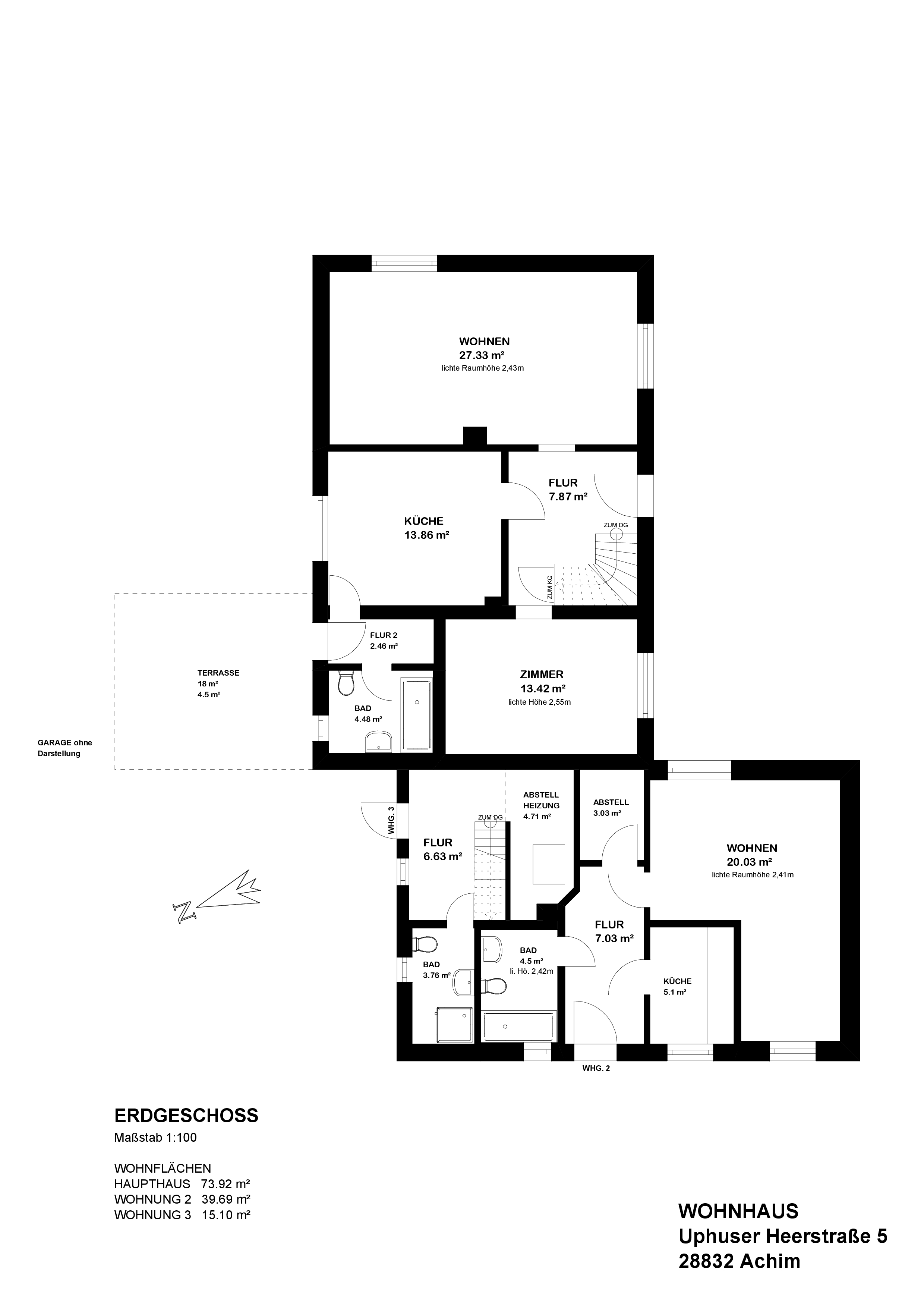 Einfamilienhaus mit 2 weiteren WE auf einem Traumgrundstück — Grundriss EG