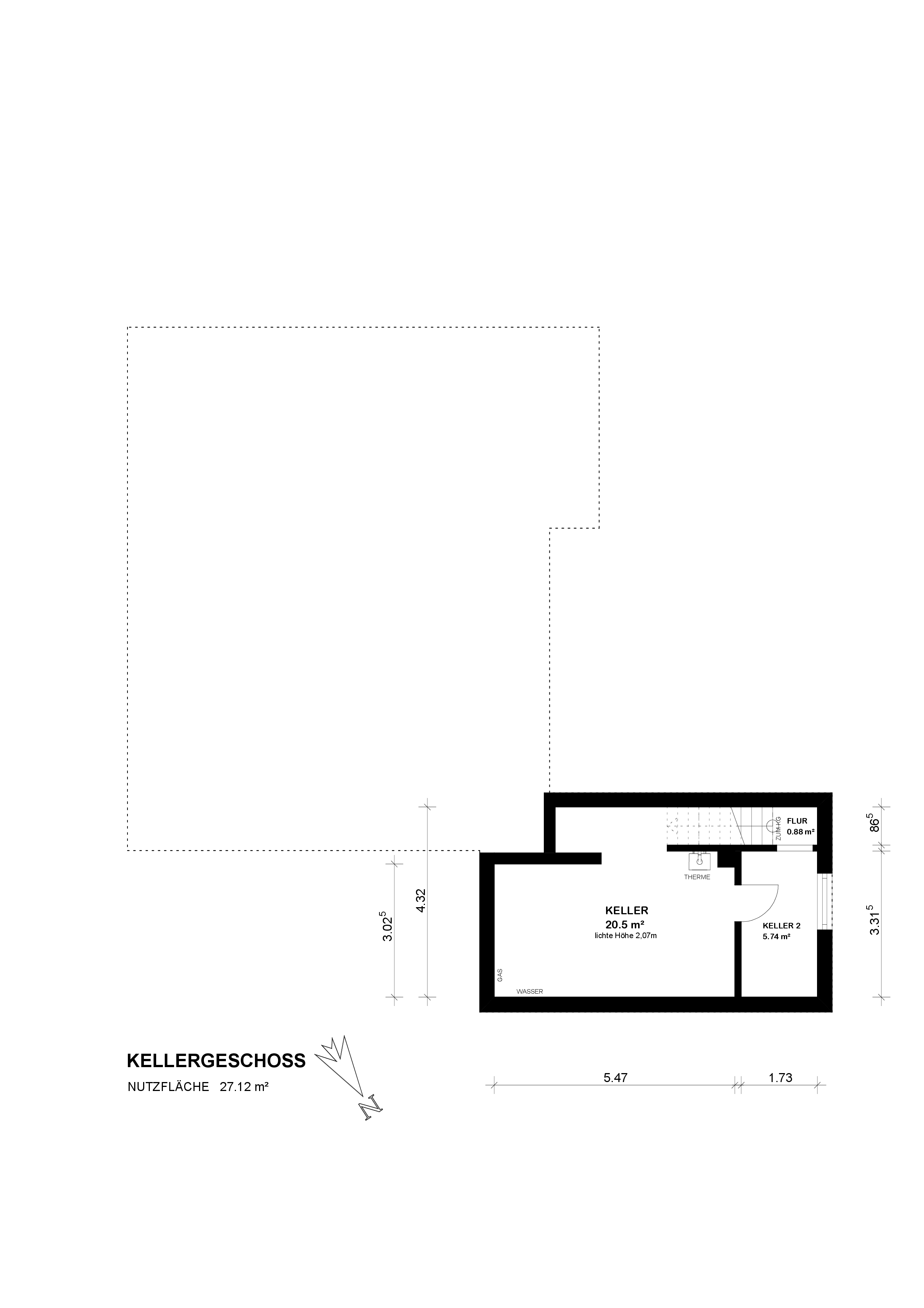 Großzügiges und modernisiertes Ein bis Zweifamilienhaus mit vielseitigen Nutzungsmöglichkeiten — Grundriss KG (1)