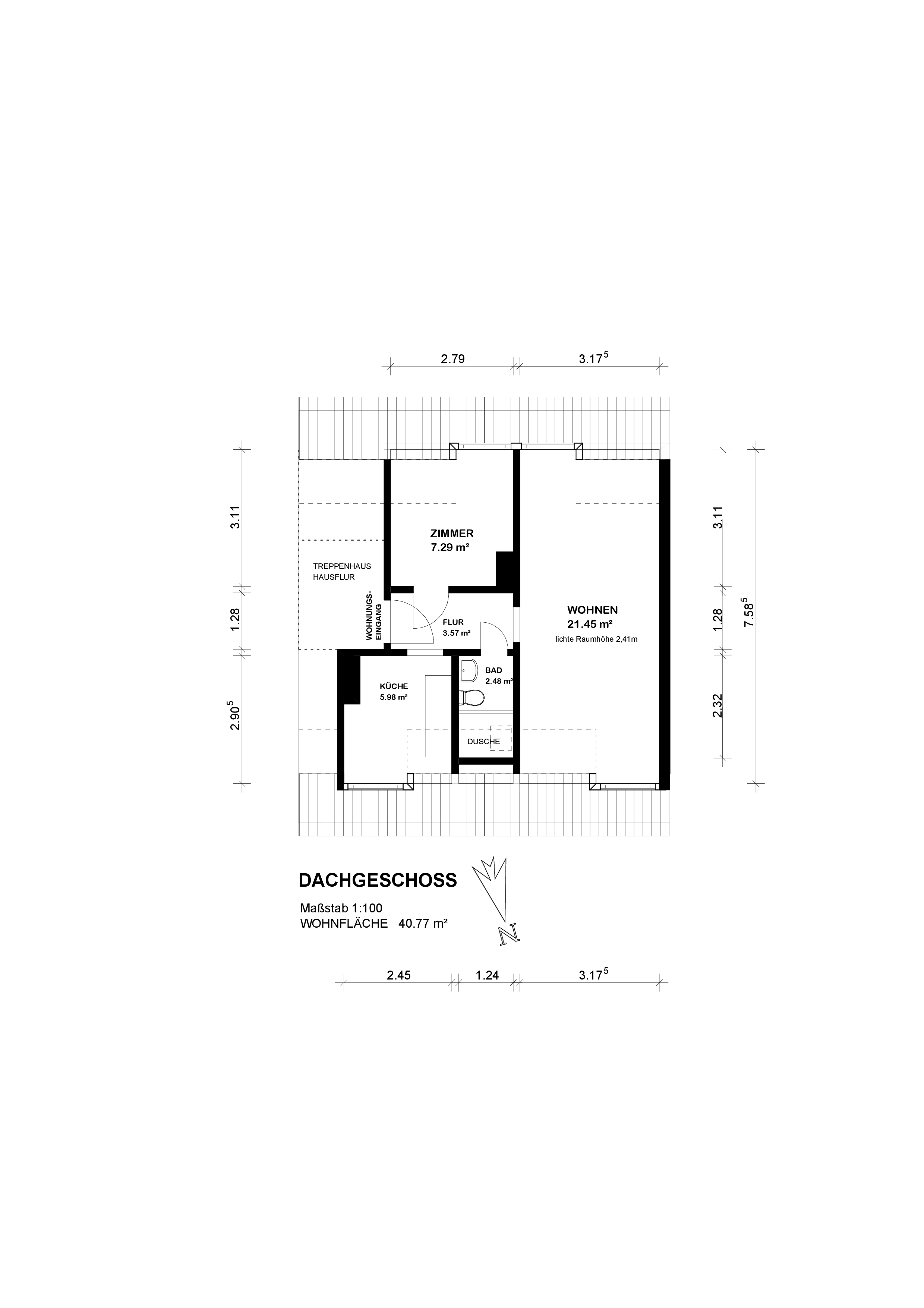2 Wohneinheiten im Paket — Grundriss Grundriss DG links