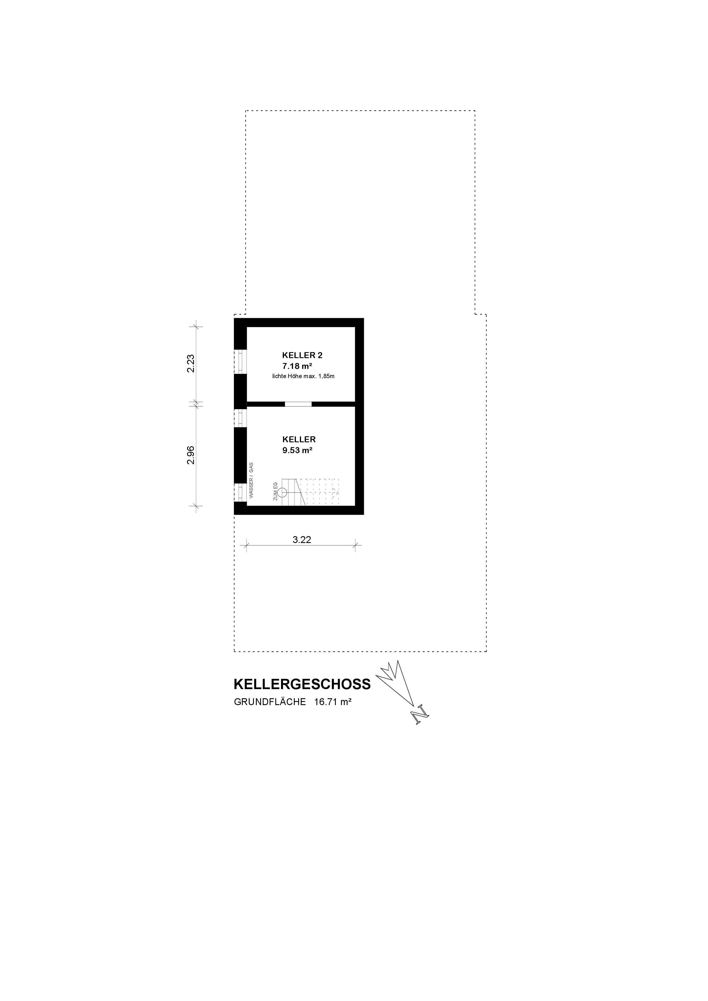 Ein/Zweifamilienhaus in gefragter Lage — Grundriss Grundriss Kellergeschoss