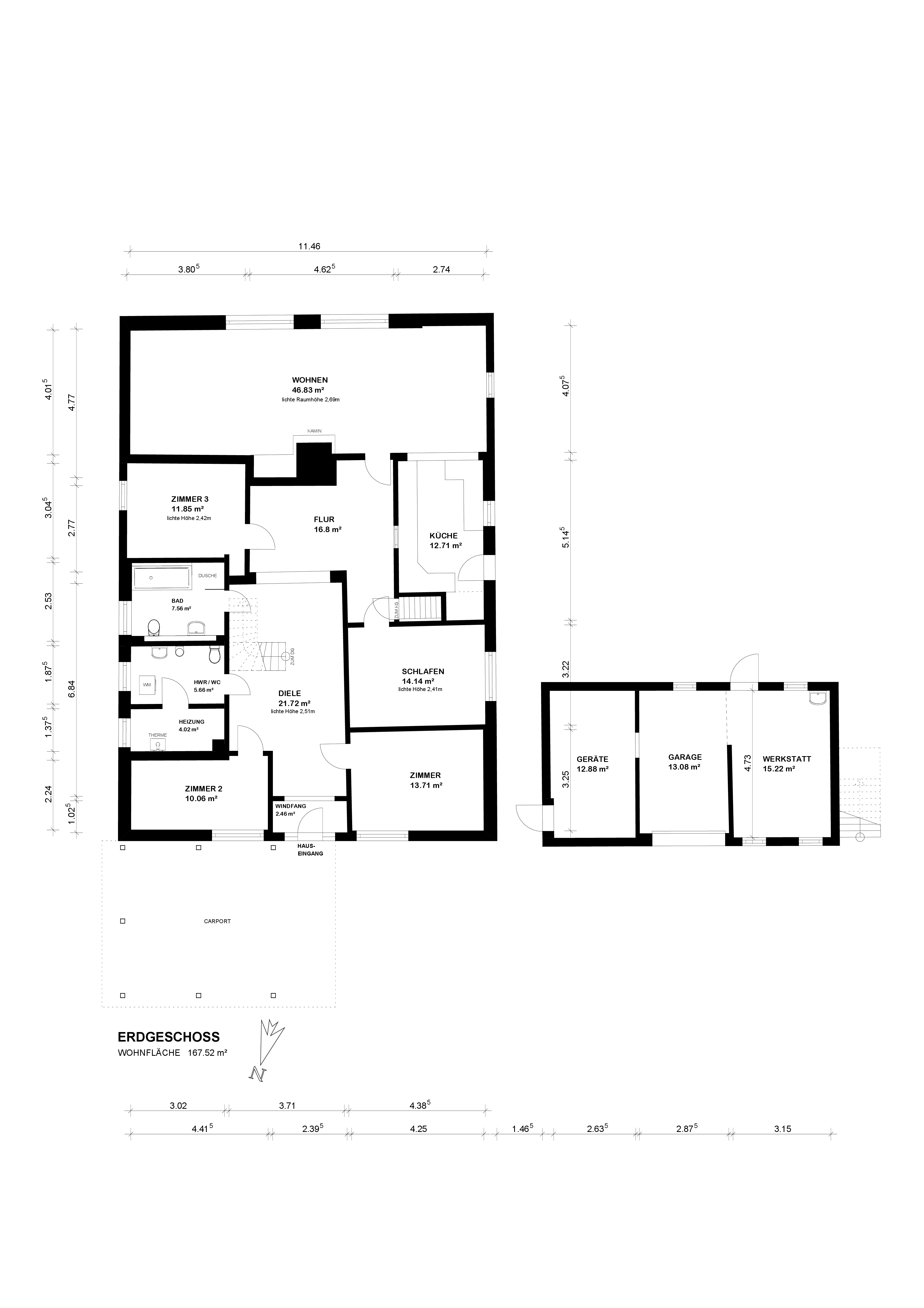 Großzügiges EFH auf 2866 m² Grundstück und direkter Wasserlage an der Ollen — Grundriss EG