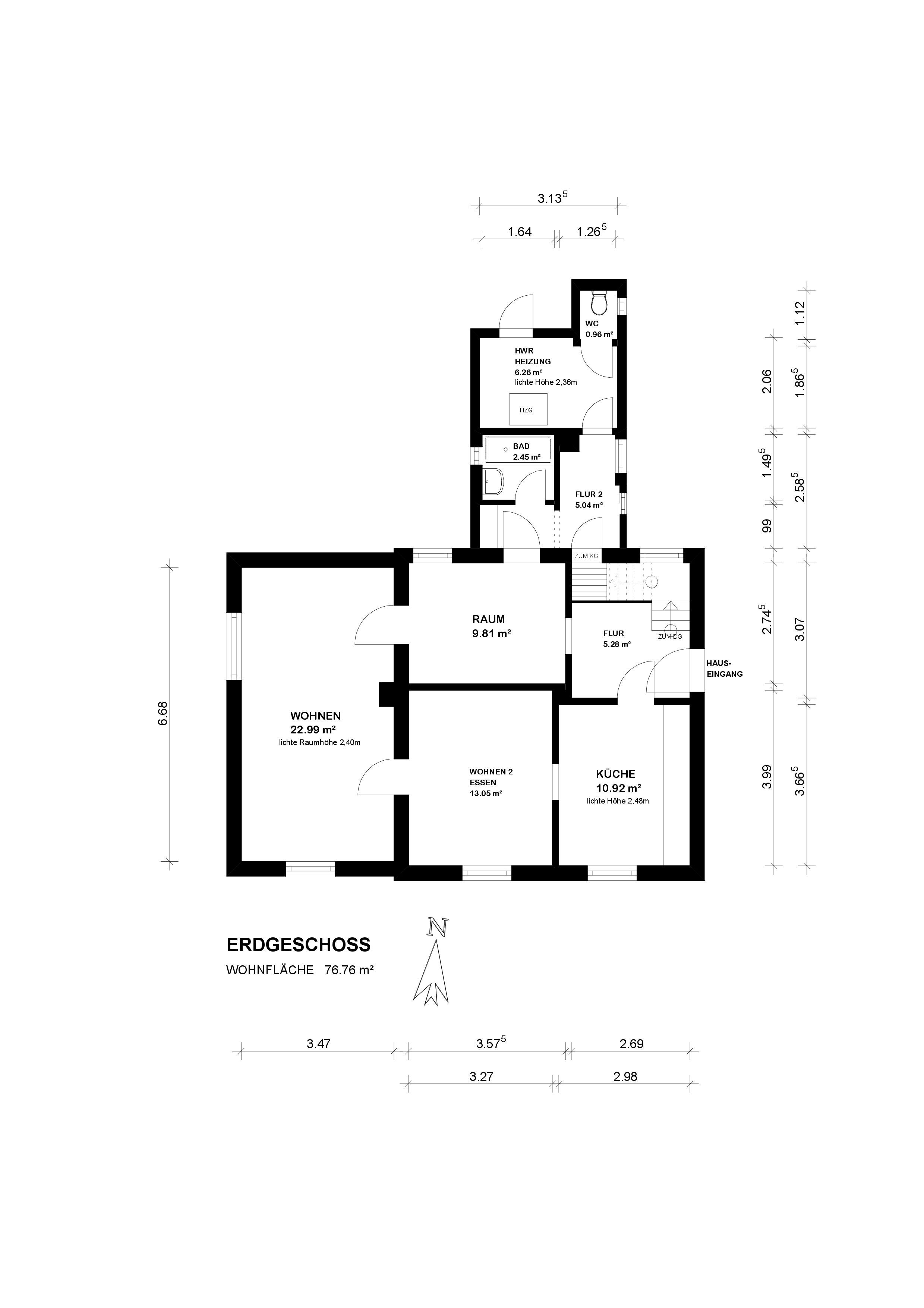 Einfamilienhaus auf einem 943 m² großen Grundstück — EG