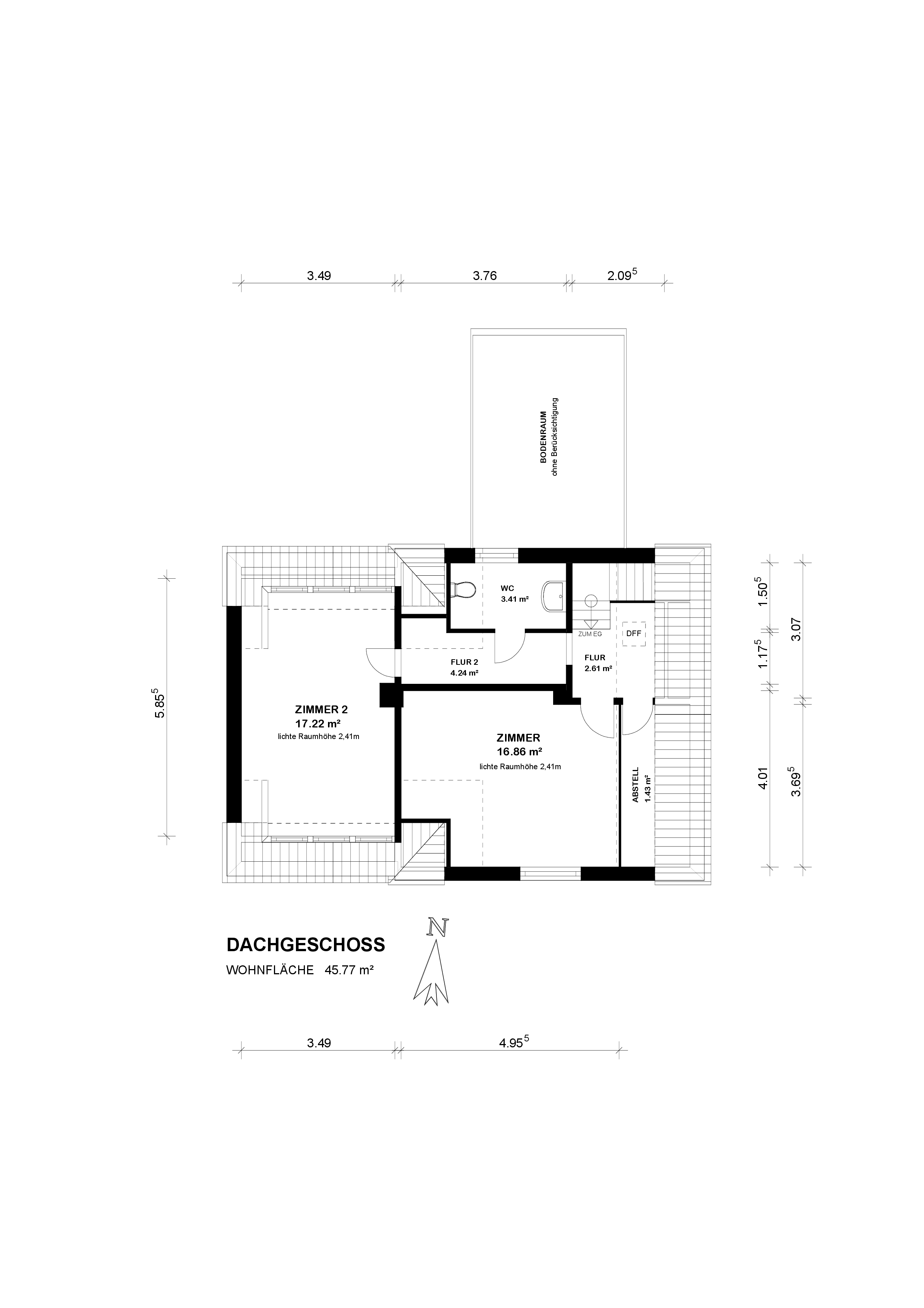 Einfamilienhaus auf einem 943 m² großen Grundstück — DG