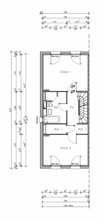 Energieklasse A: Großzügiges 5-Zimmer-Reihenendhaus mit ca. 141 m² Wohnfläche — Grundriss Grundriss OG