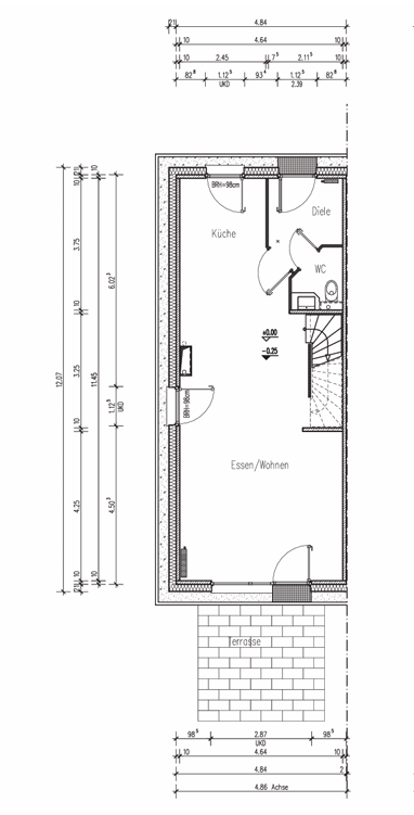 Energieklasse A: Großzügiges 5-Zimmer-Reihenendhaus mit ca. 141 m² Wohnfläche — Grundriss Grundriss EG