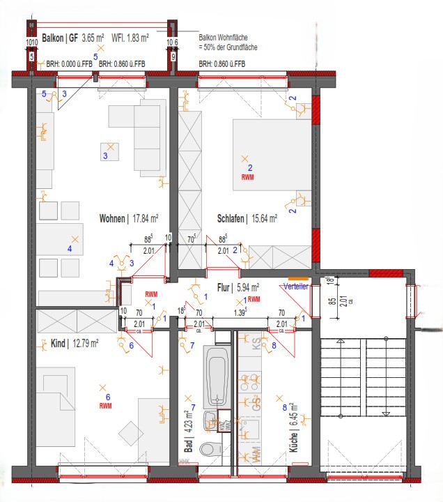 Yorckgebiet * 3-Raumwohnung mit Balkon * Frei - Foto 1