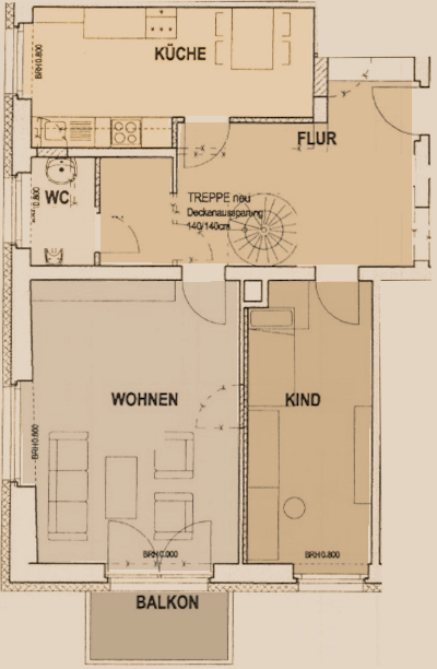 Kaßberg * Maisonette * 4 Raumwohnung * 2 Balkone * Stellplatz * Frei ab sofort - Photo 2