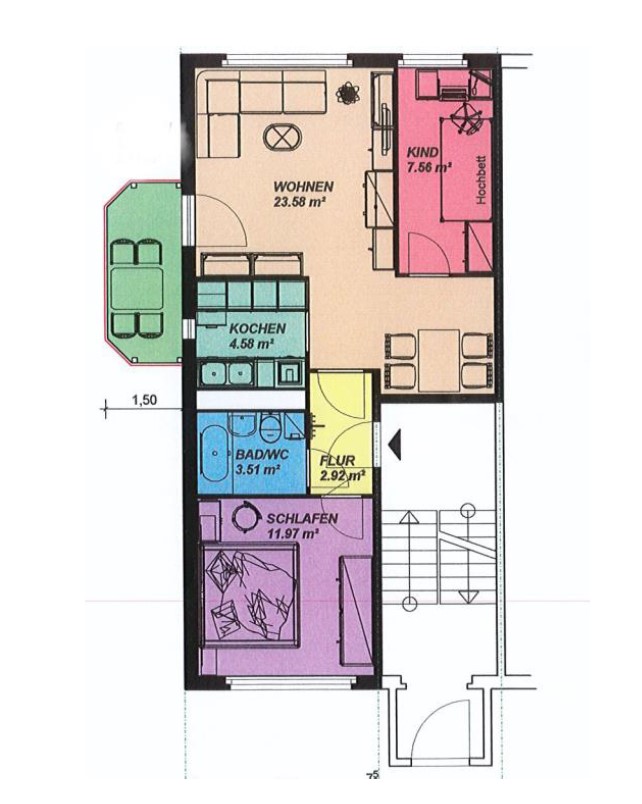 Kappel * Geräumig * Bezahlbar * 3 Zimmer * Balkon * Frei - Foto 4