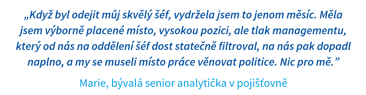 Citace senior analytičky Marie Citace senior analytičky Marie