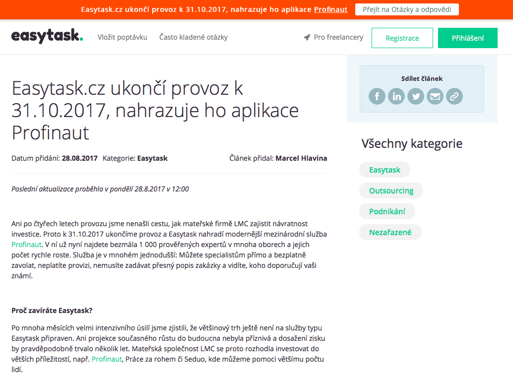 Proč jsme zavřeli Easytask.cz Proč jsme zavřeli Easytask.cz