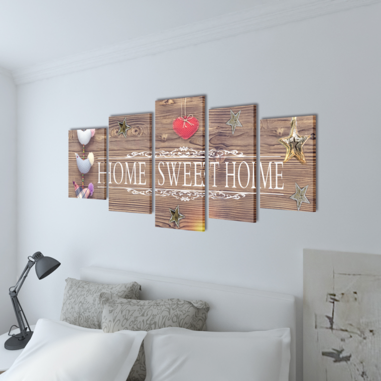 vidaXL Zidne slike na platnu - Home sweet home 100 x 50 cm ... vidaXL Zidne slike na platnu - Home sweet home 100 x 50 cm ...