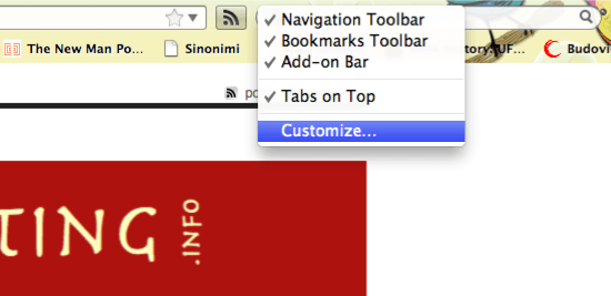 rightclick sulla toolbar