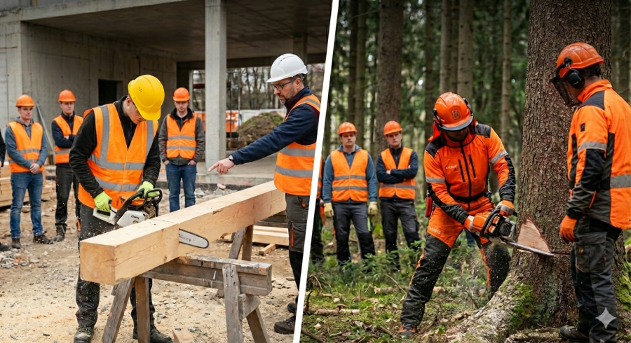 Refresher training - operation of and hand-held chainsaw (other activity + timber harvesting)
