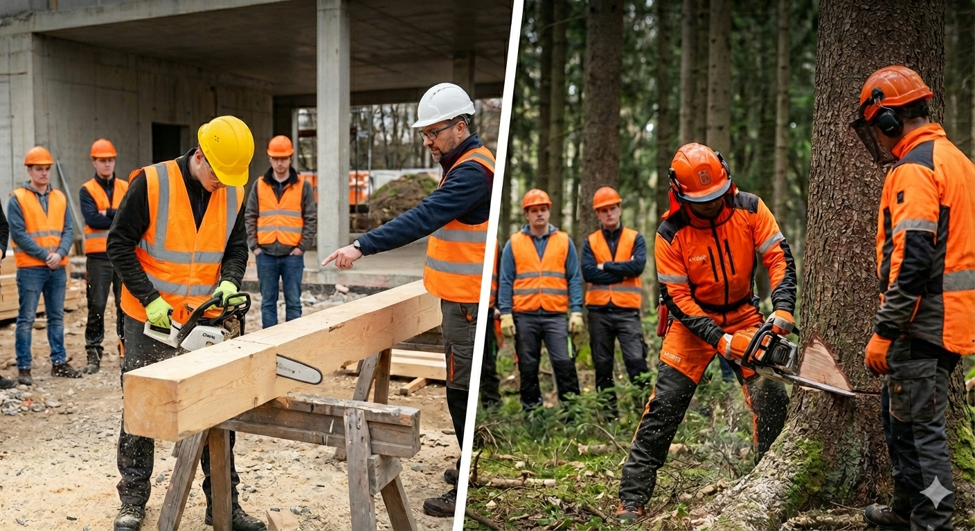 Refresher training - operation of and hand-held chainsaw (other activity + timber harvesting)
