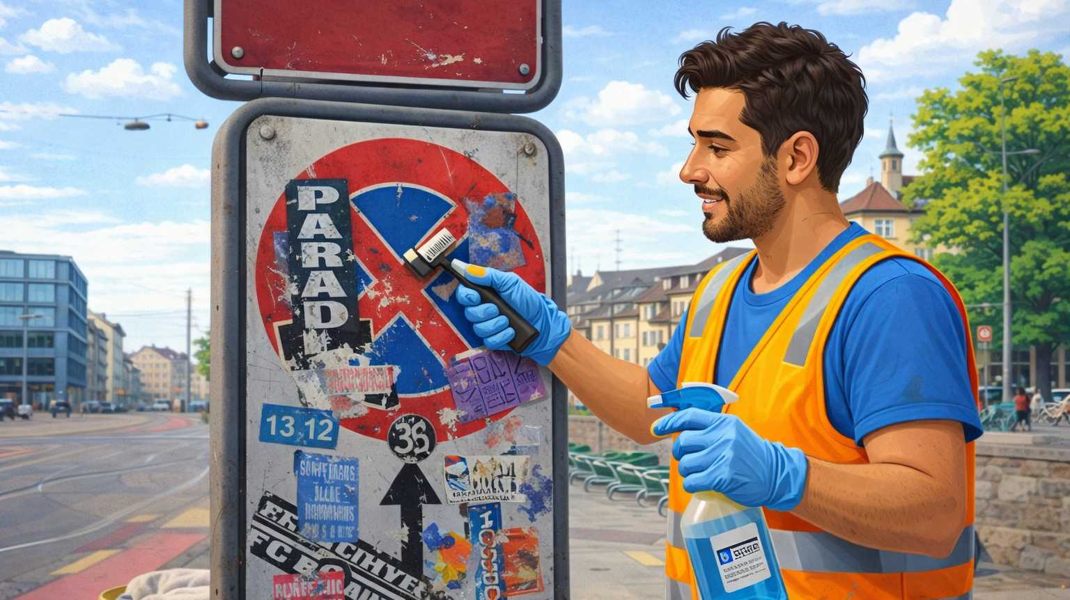 Sticker Removal Campaign: Making Zurich Shine