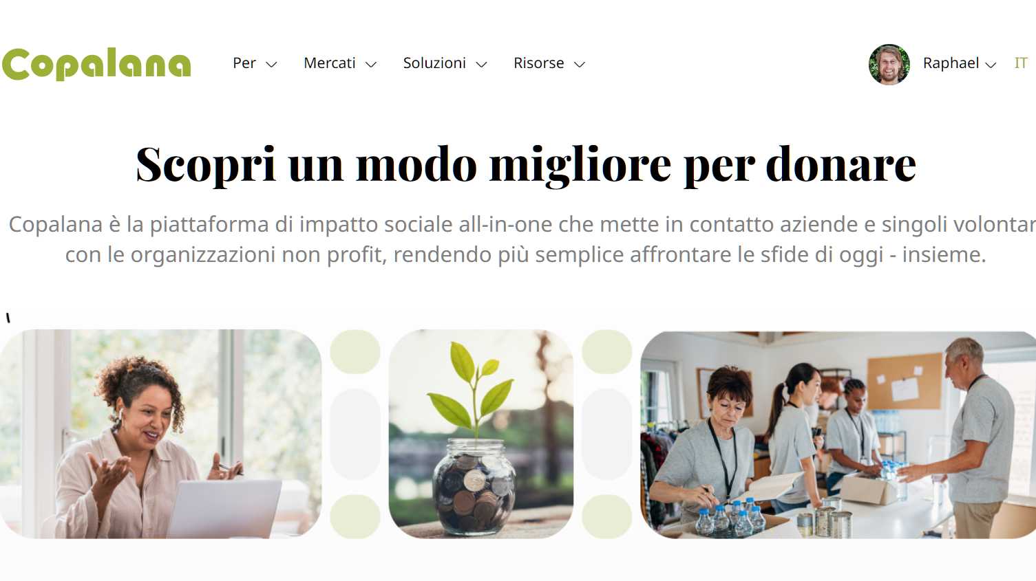 Überprüfung der Übersetzung bzw. Lokalisierung der Copalana-Website (Italienisch)