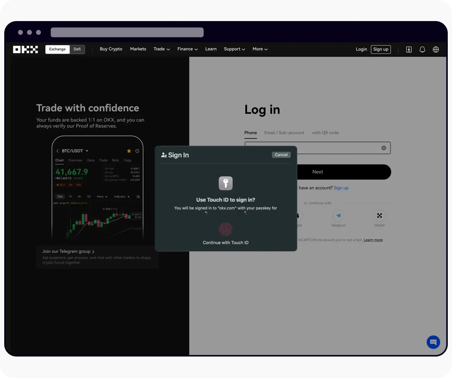 Which Crypto Exchanges offer Passkeys?