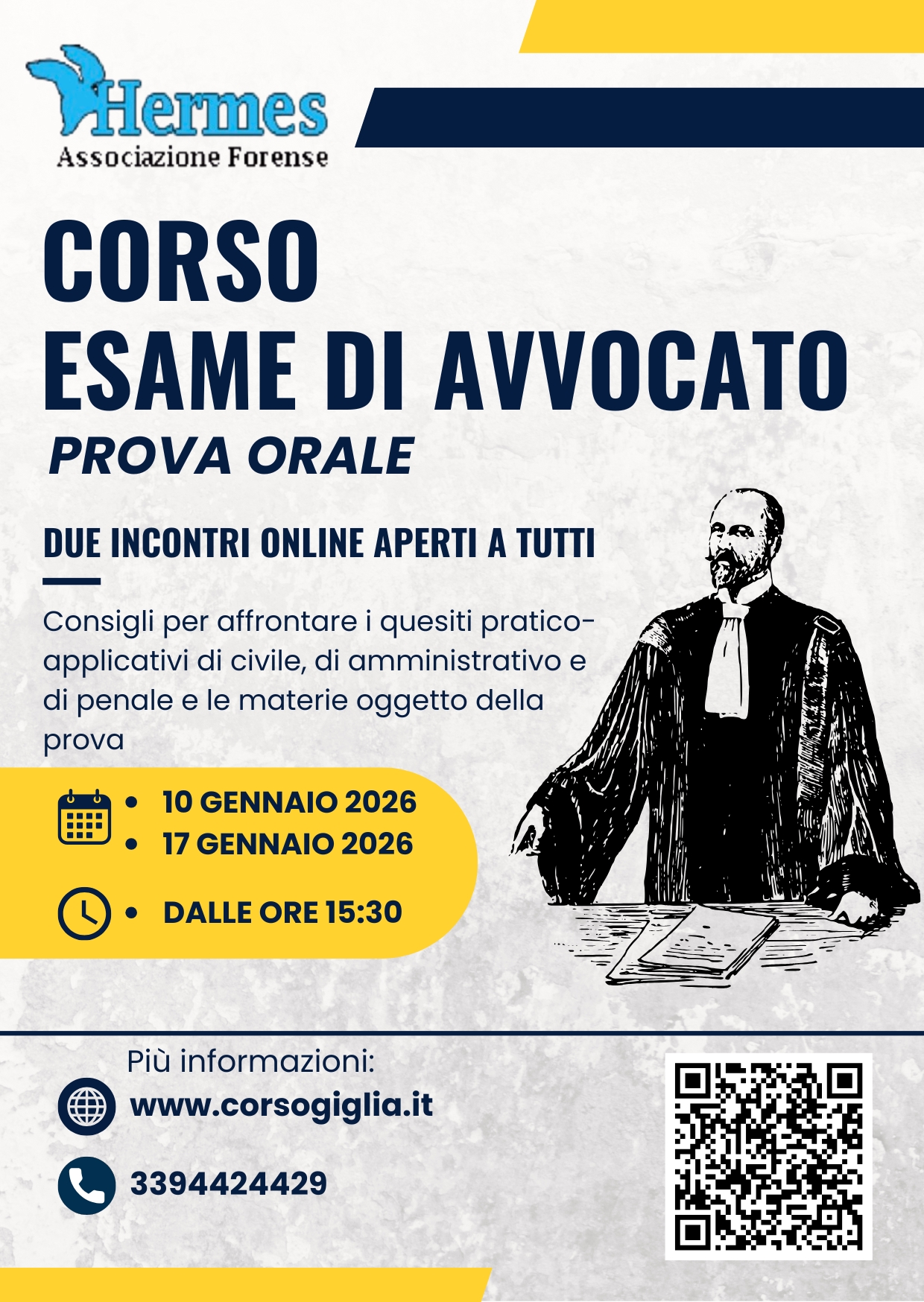 INCONTRI PER LA PROVA ORALE DELL'ESAME DI AVVOCATO
