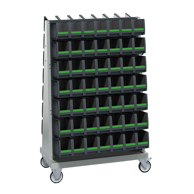 1600mm High Heavy Duty 6 Louvre Panel Trolley with & 98 bottBoxes