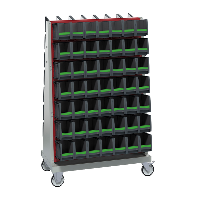 1600mm High Heavy Duty 6 Louvre Panel Trolley with & 98 bottBoxes