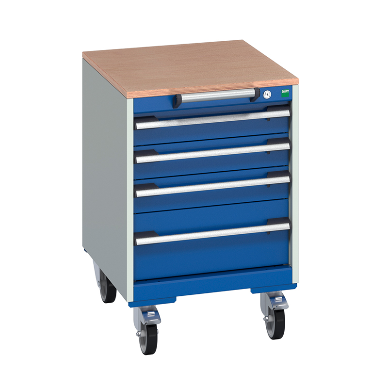 Cubio 4 Drawer Mobile Cabinets - Multiplex Worktops