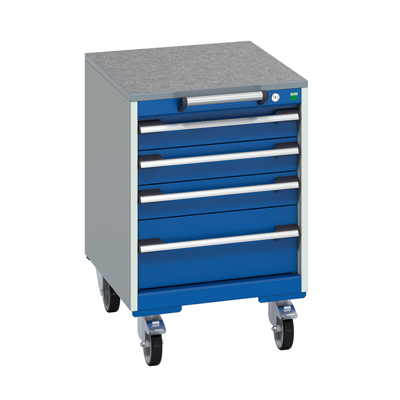 Cubio 4 Drawer Mobile Cabinets - Lino Cabinets